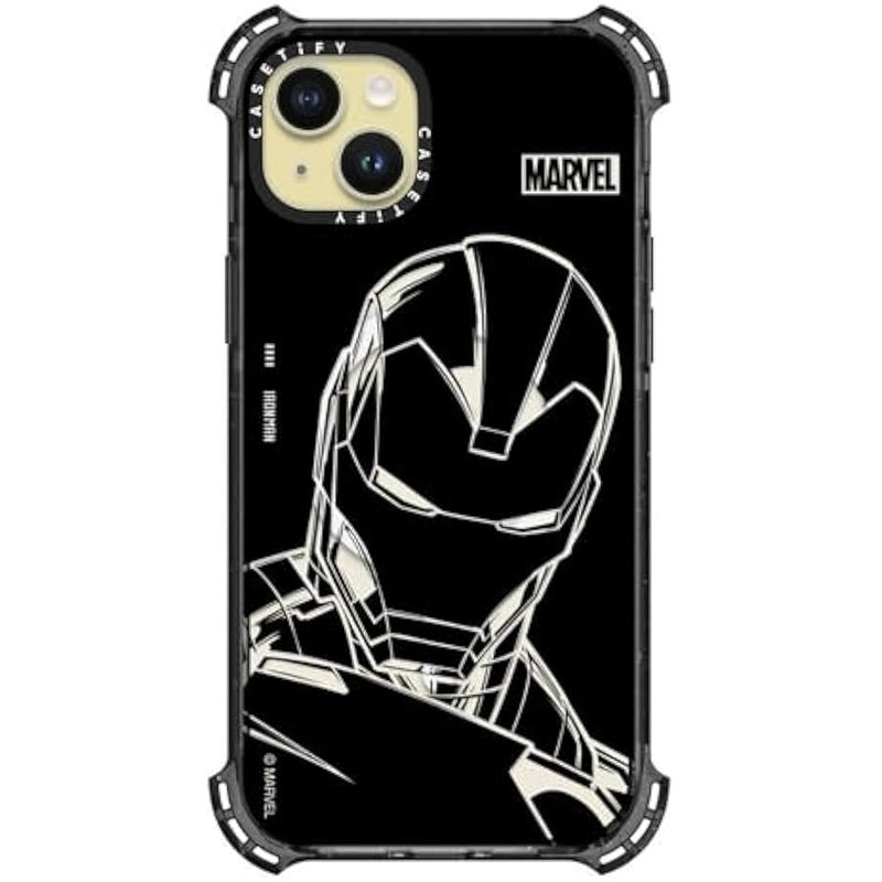 Casetify Bounce iPhone 15 Plus Case 【Iron Man Co-Lab / 6X Military Grade Drop Tested / 21.3ft Drop Protection/Compatible with Magsafe】 - Iron Man - Black - Clear Black - Image 2