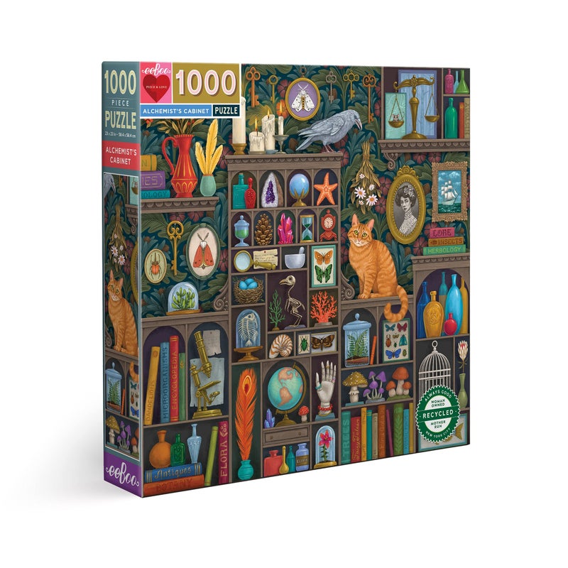 eeBoo: Piece and Love Alchemist Cabinet 1000 Piece Square Jigsaw Puzzle, Jigsaw Puzzle for Adults and Families, Includes Glossy, Sturdy Pieces and Minimal Puzzle Dust - Image 1