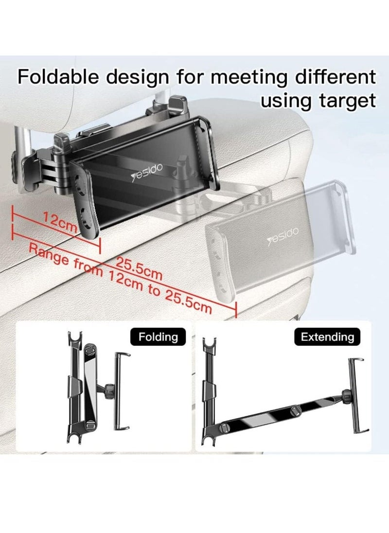 Yesido C117 Car Tablet Headrest Mount Holder For Seat 360 Degree Rotation Compatible With 4.7Inch To 12.9 Inch, Tablets/Iphone 13/Ipads/Smartphones - Image 3