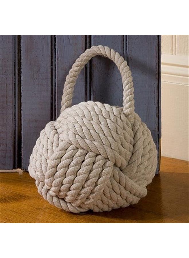 Creative Co-op Nautical Rope Knot Cotton Door Stop, Ivory  - Image 3