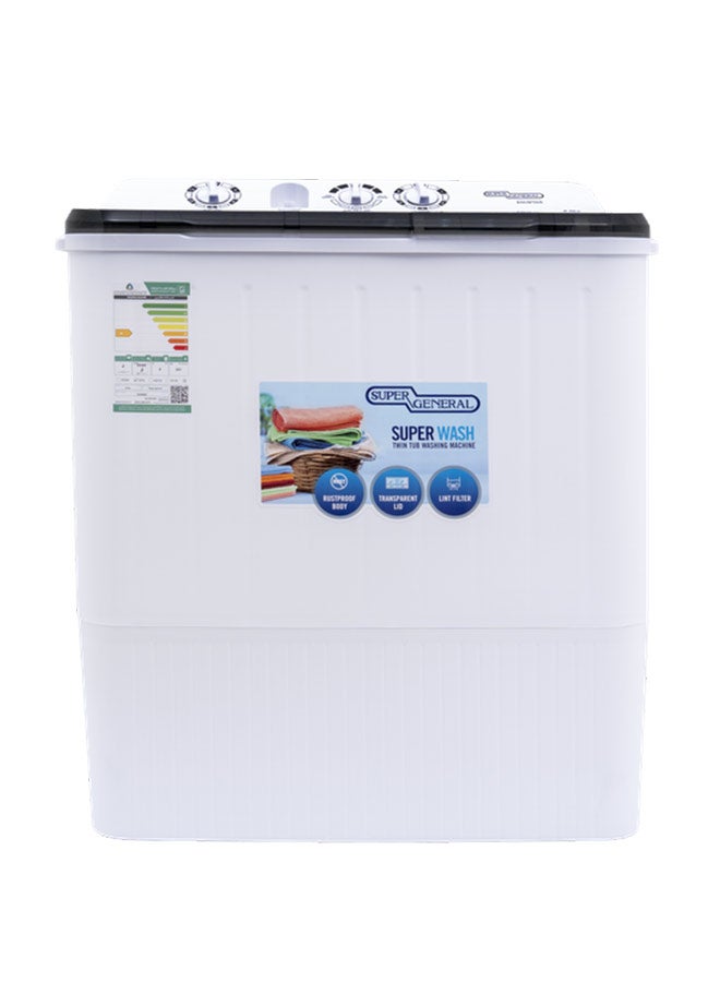 SUPER GENERAL Semi Automatic Washing Machine with Lint Filter, Large 9 kg 321 kW KSGW96N White 9 kg 321 kW KSGW96N White - Image 1