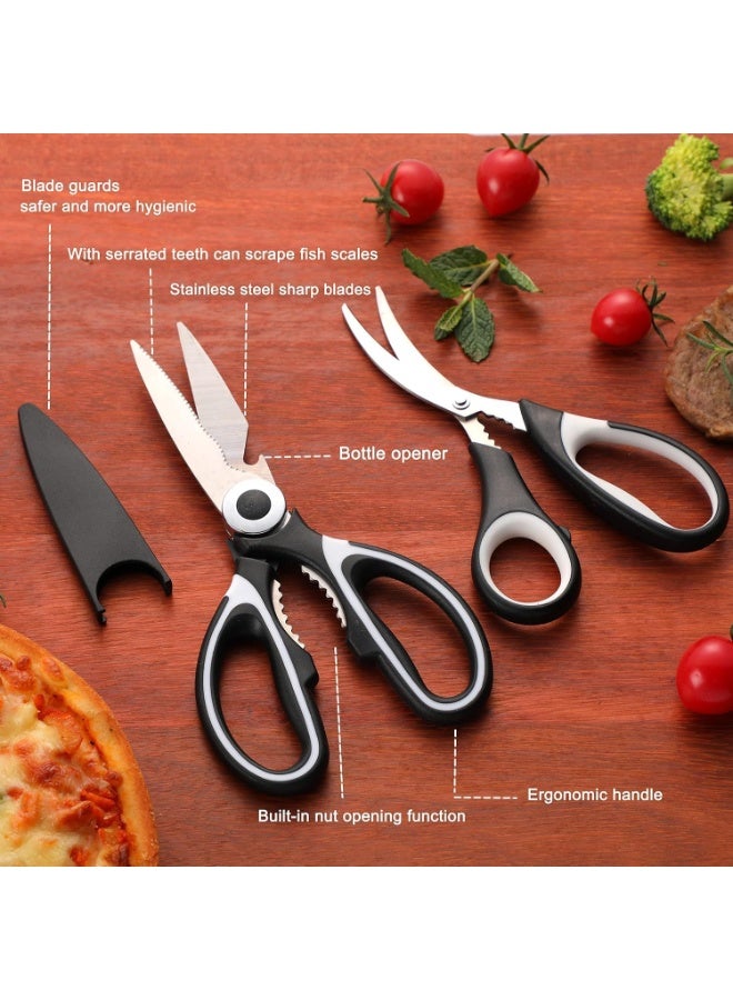 Kitchen Scissors All Purpose 3 Pack - Heavy Duty Stainless Steel Cooking Shears for Cutting Meat, Food, Fish, Poultry Multipurpose Sharp Sissors for Dishwasher Safe - Image 5