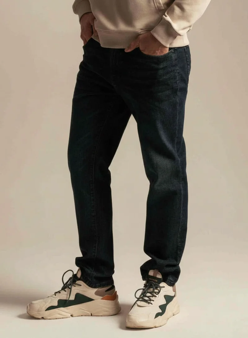 Men’s Skinny Taper Stretch Denim Jeans with Elastic Waist