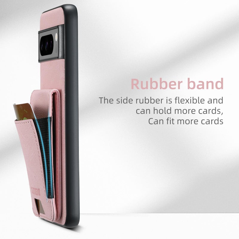 Suteni For Google Pixel 10 Pro Xl H03 Litchi Leather Card Bag Stand Back Phone Case(Pink) - Image 4