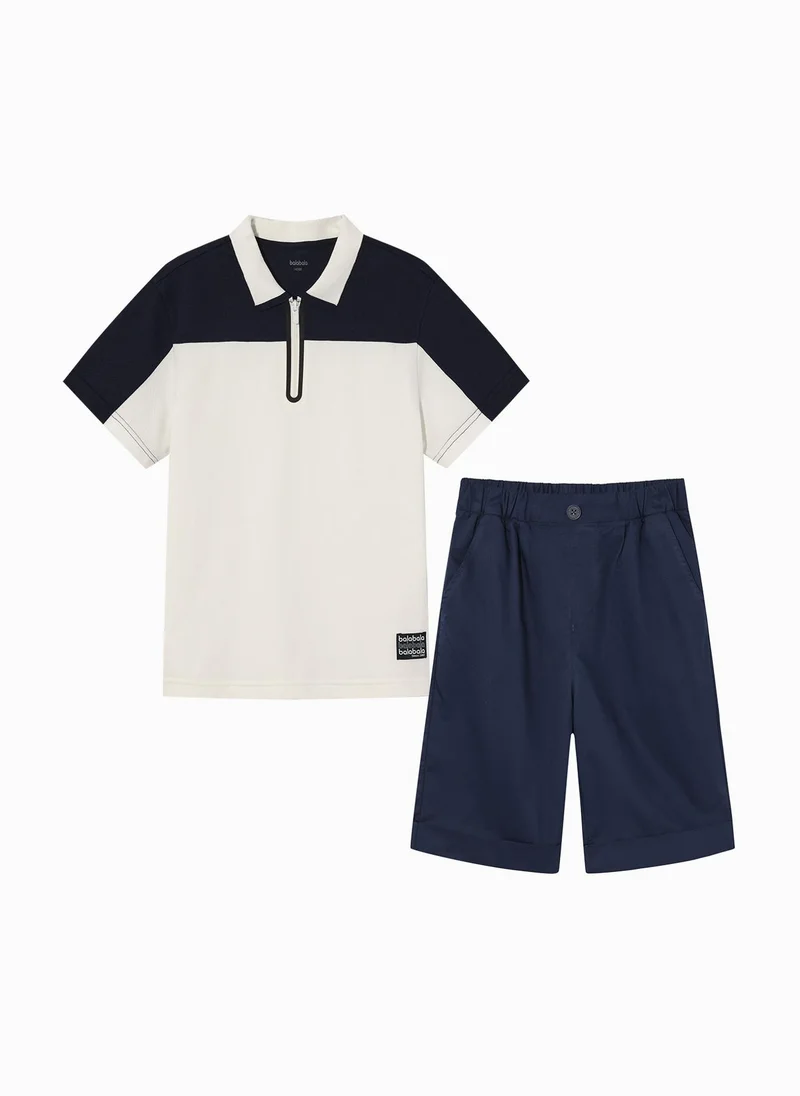 بالابالا Kids Boy Knit short sleeve suit