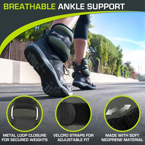 ProsourceFit Ankle / Wrist and Arm / Leg Weights Set of 2, Adjustable Strap 1 lb-5 lb, Adjustable Weight 15 lb, 10 lb, 7 lb for Men and Women - Image 3