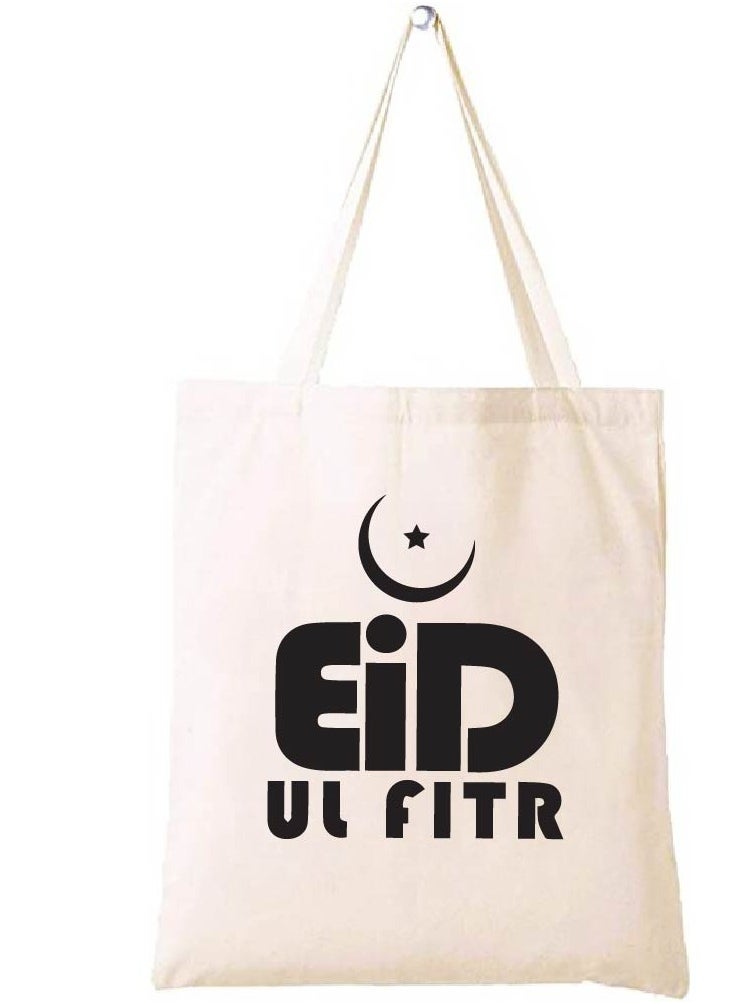 PRINTSHOP4ME - Eid Cotton Shopper Bag - Reusable and Eco-Friendly Canvas Tote Bag for Women - Gift for Eid - Perfect for Shopping and Everyday Use - Celebrate Eid in Style - Image 1