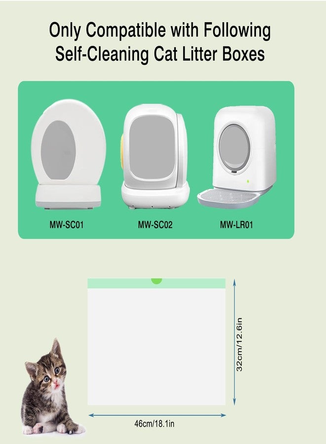 Mooydee 100 Count Cat Litter Liner Bags Compatible with MW-SC01/MW-SC02/MW-LR01 Self-Cleaning Automatic Cat Litter Box, Thick Heavy Duty Drawstring Replacement Waste Drawer Liners-18" x 12.6" - Image 2