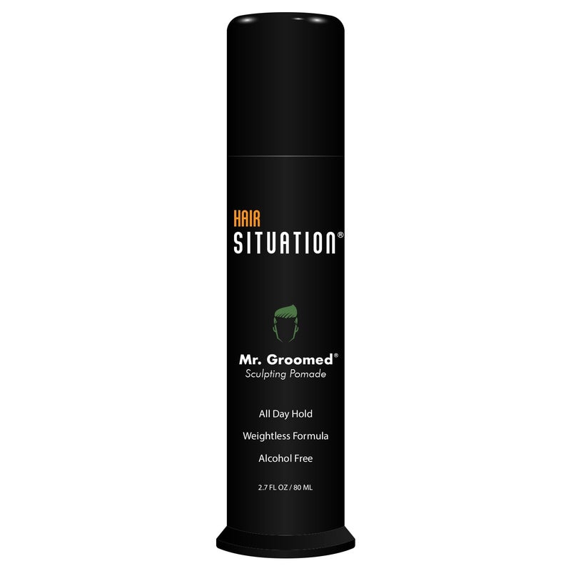 Hair Situation Hair Situation Mr. Groomed Strong Hold Pomade for Men - Matte Finish, Natural Look, All Day Hold, Alcohol-Free for All Hair Styles, Infused with Vitamin Pro-VB-5, A, E, B, C for Healthy Hair 2.7 Fl Oz