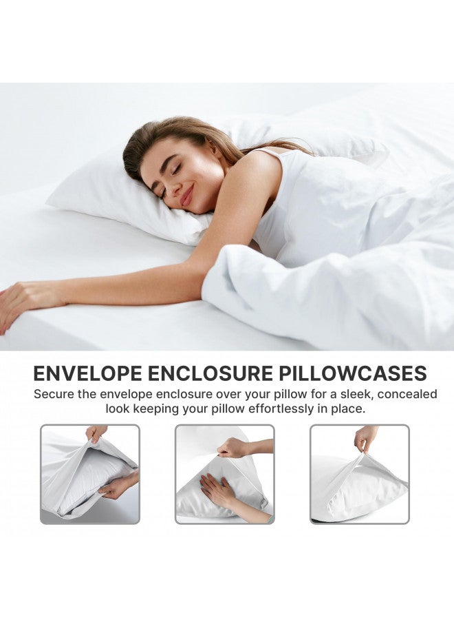CGK Unlimited King Size Pillow Cases Set of 2 Soft, Premium Quality Pillowcase Covers Machine Washable Protectors 20x40, 20x36 & 20x48 Pillows for Sleeping 2 PC - King Size Pillow Cover Bedding  - Image 2