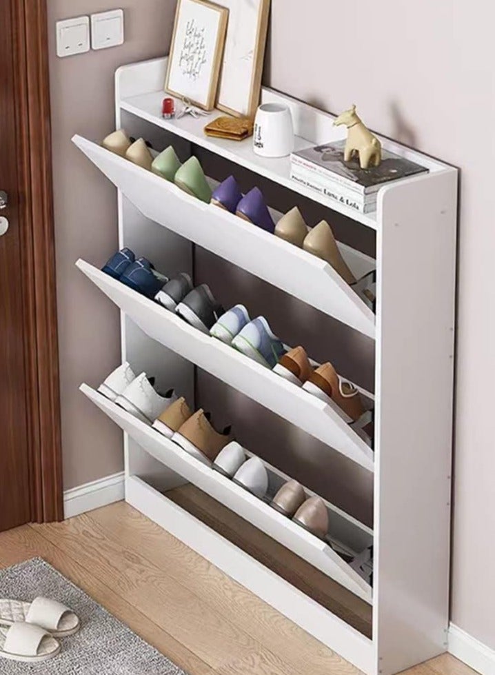 مجلس الوزراء الأحذية الأحذية رف مستقل ، مع 3 دوران الأبواب ، مجلس الوزراء الأحذية المستخدمة في المدخل ، وتوفير مساحة ﻿ - Image 1