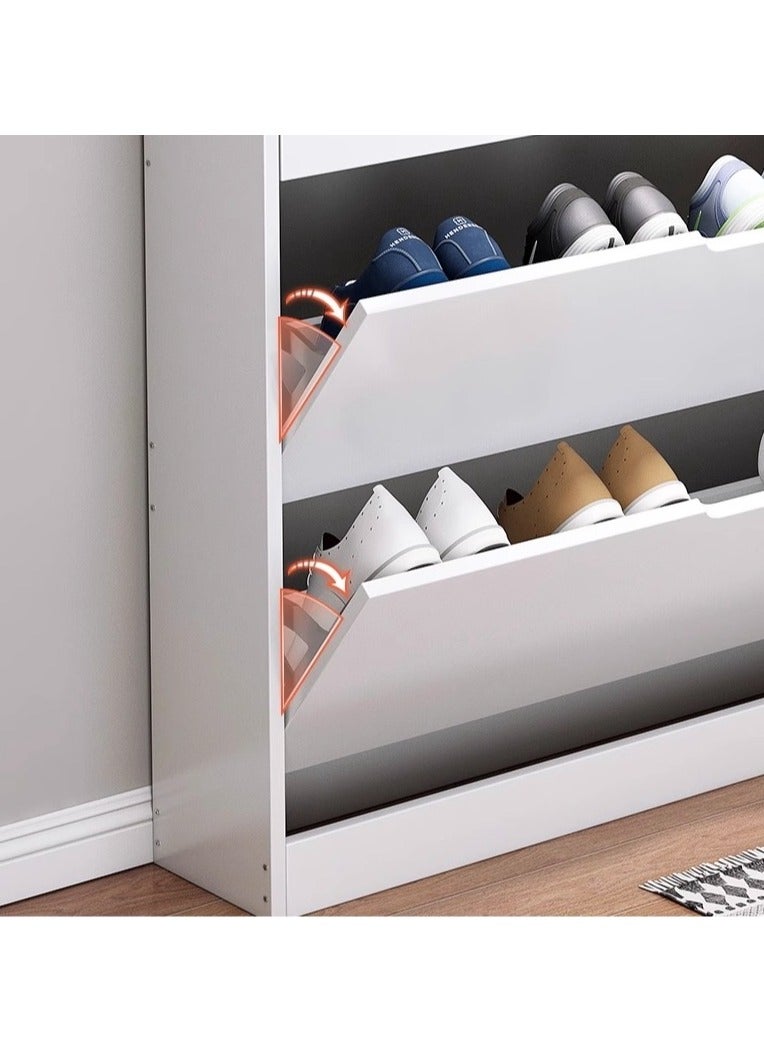 مجلس الوزراء الأحذية الأحذية رف مستقل ، مع 3 دوران الأبواب ، مجلس الوزراء الأحذية المستخدمة في المدخل ، وتوفير مساحة ﻿ - Image 3