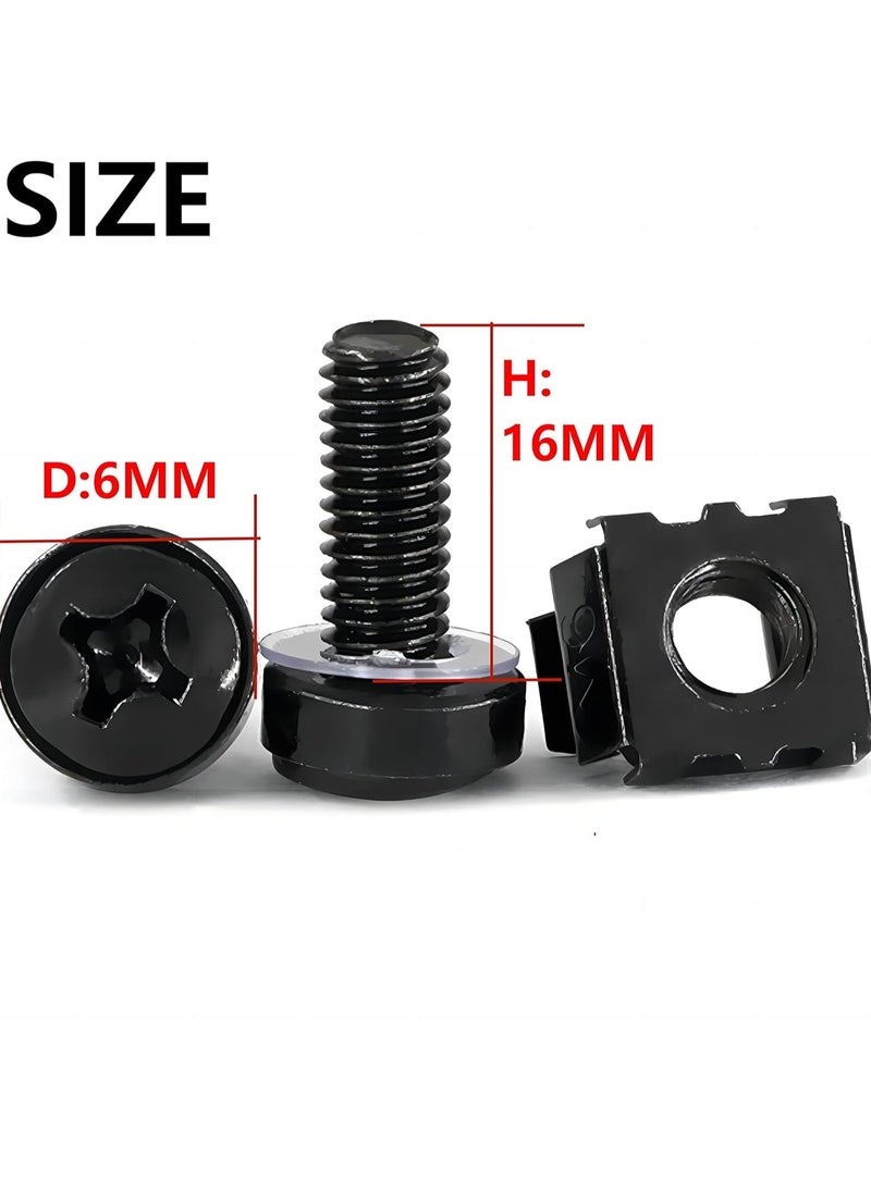 Cool Baby 50Ps M6 Cage Nuts and Screws Assortment Set Rack Mount Screws and Square Insert Nuts for Server Shelves Cabinets - Image 4