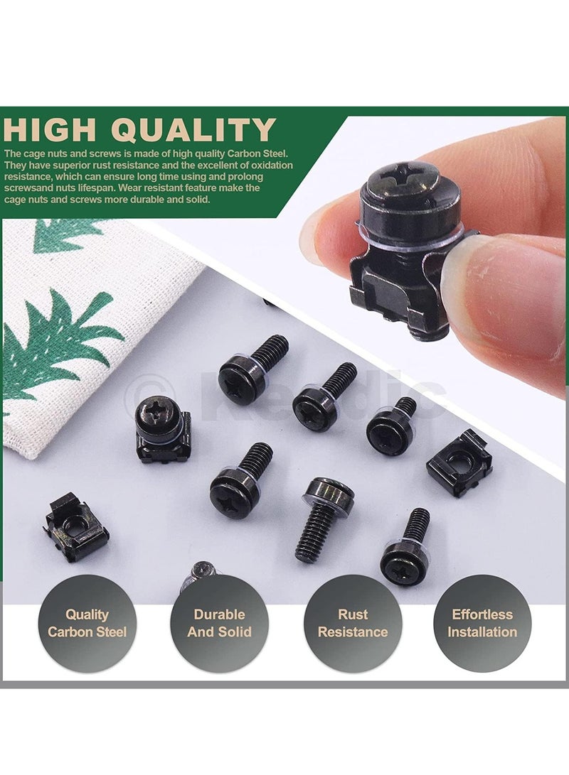 Cool Baby 50Ps M6 Cage Nuts and Screws Assortment Set Rack Mount Screws and Square Insert Nuts for Server Shelves Cabinets - Image 5