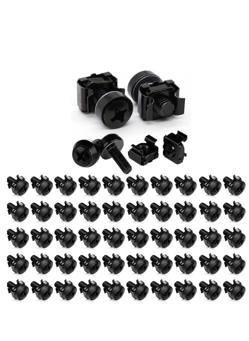 Cool Baby 50Ps M6 Cage Nuts and Screws Assortment Set Rack Mount Screws and Square Insert Nuts for Server Shelves Cabinets - Image 1