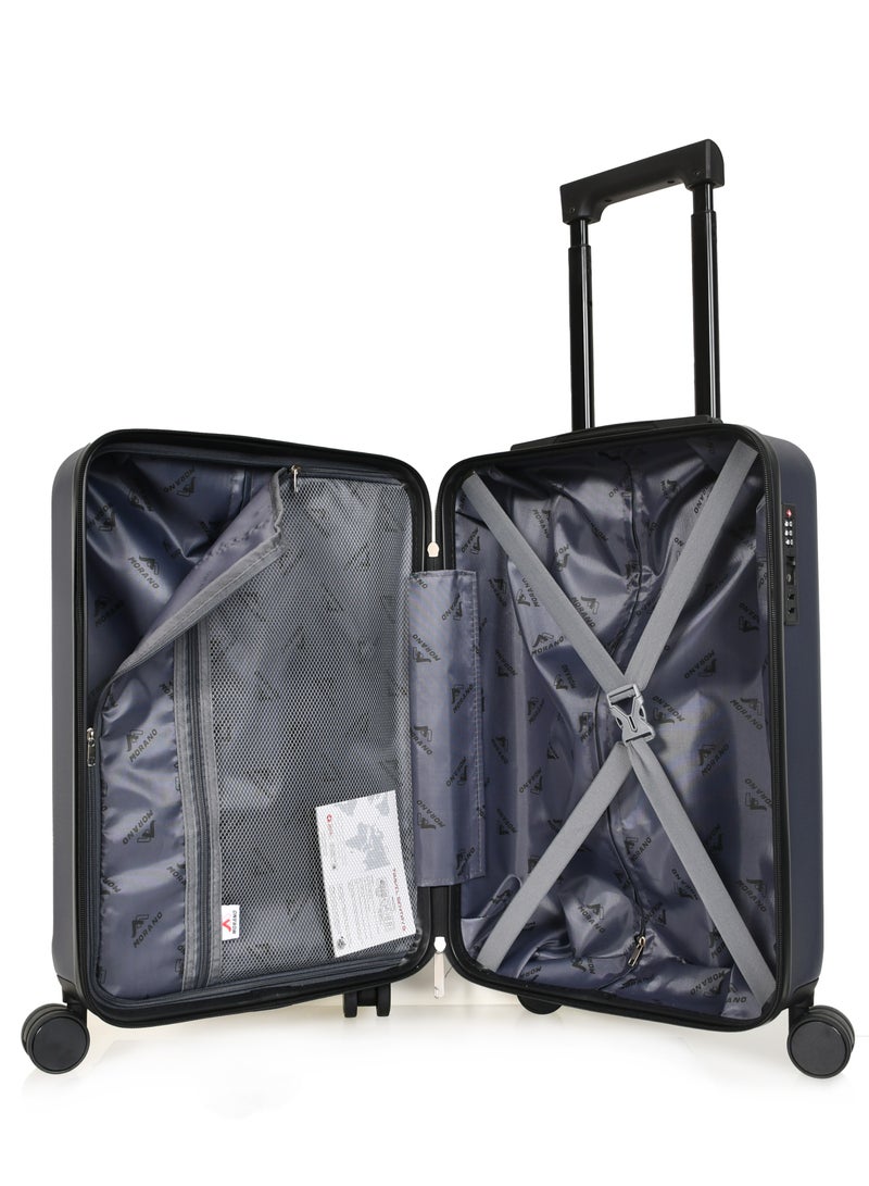 مورانو حقيبة سفر من مورانو مناسبه للحمل داخل كابينه الطائرة تمتاز بأربع عجلات دوارة مقاس 20 بوصة مع قفل TSA (كحلي) - Image 3