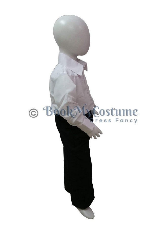 BookMyCostume BookMyCostume Black Pant and White Shirt Formal Party Combo Kids Fancy Dress Costume 3-4 years  - Image 2