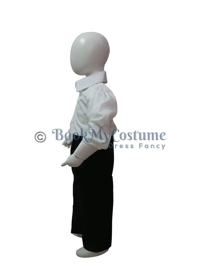 BookMyCostume BookMyCostume Black Pant and White Shirt Formal Party Combo Kids Fancy Dress Costume 3-4 years  - Image 4