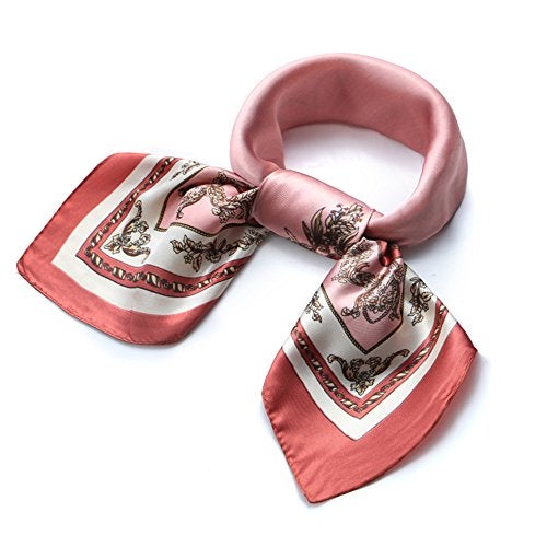 QBSM Womens 23.6 inch Satin Silk Feeling Formal Square Neck Scarf Head Hair Wraps Kerchief - Image 1