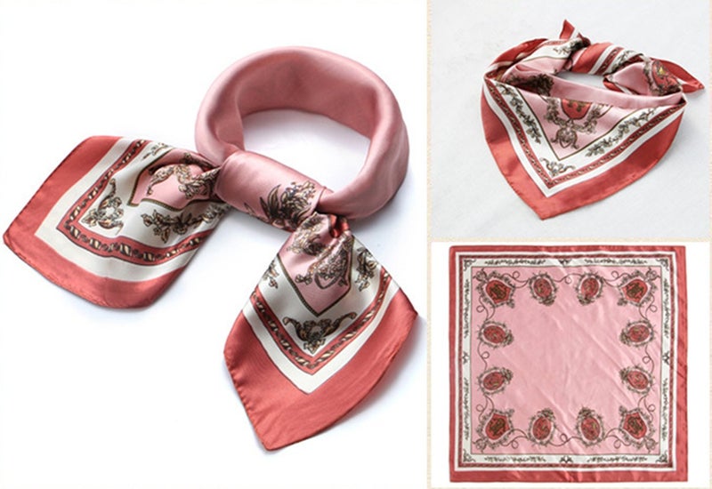 QBSM Womens 23.6 inch Satin Silk Feeling Formal Square Neck Scarf Head Hair Wraps Kerchief - Image 2