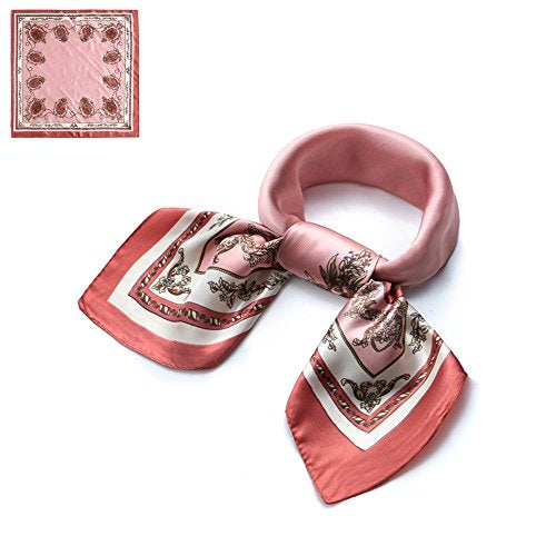 QBSM Womens 23.6 inch Satin Silk Feeling Formal Square Neck Scarf Head Hair Wraps Kerchief - Image 3