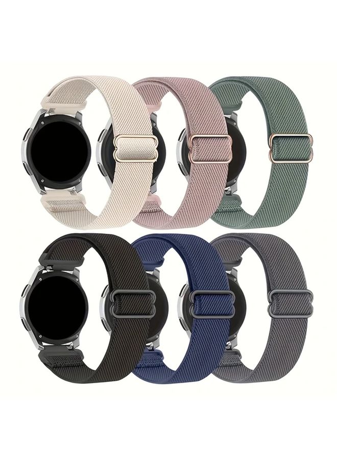 حزام نايلون مرن 22 مم، 6 قطع متوافق مع ساعات Galaxy Watch 7, 6, 5 و Gear S3 Classic مقاس 45 مم و 46 مم - Image 4