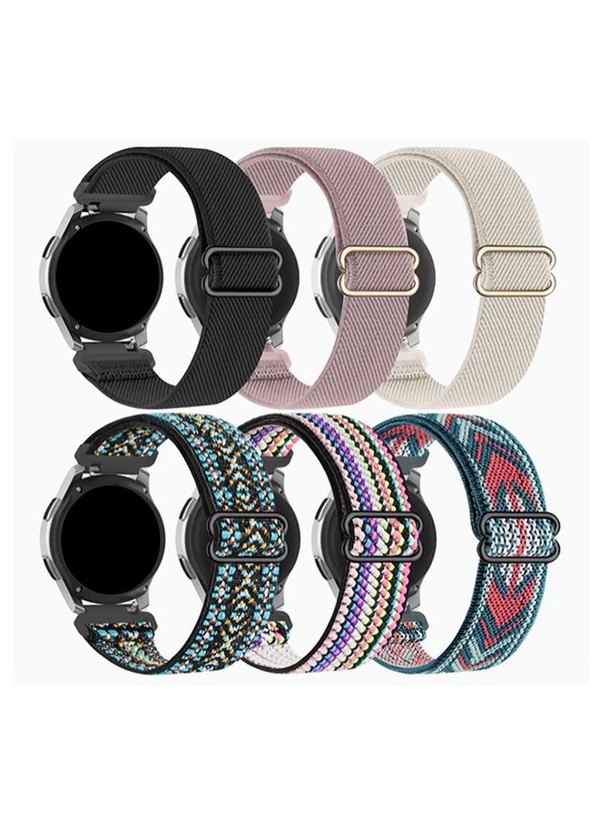 حزام نايلون مرن 22 مم، 6 قطع متوافق مع ساعات Galaxy Watch 7, 6, 5 و Gear S3 Classic مقاس 45 مم و 46 مم - Image 1