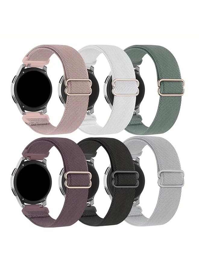 حزام نايلون مرن 22 مم، 6 قطع متوافق مع ساعات Galaxy Watch 7, 6, 5 و Gear S3 Classic مقاس 45 مم و 46 مم - Image 3