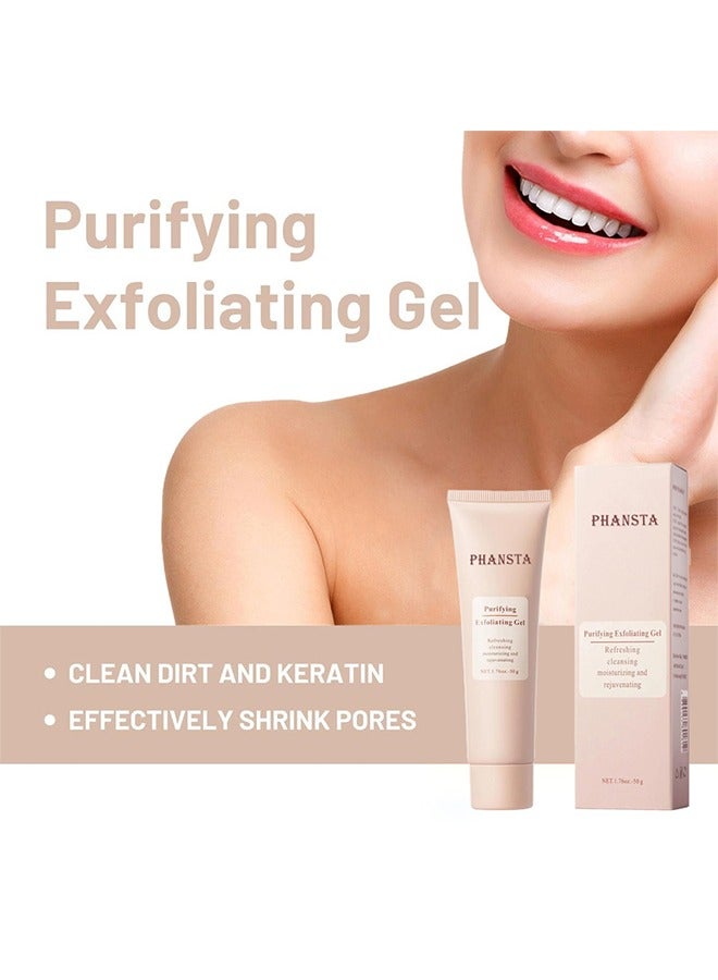 PHANSTA Purifying Exfoliating Gel, Exfoliating Gel, Purifying Exfoliating Moisturizing Gel, Gentle Exfoliating Gel Scrub for Face, Facial Purifying Exfoliator Cleanser - Image 2