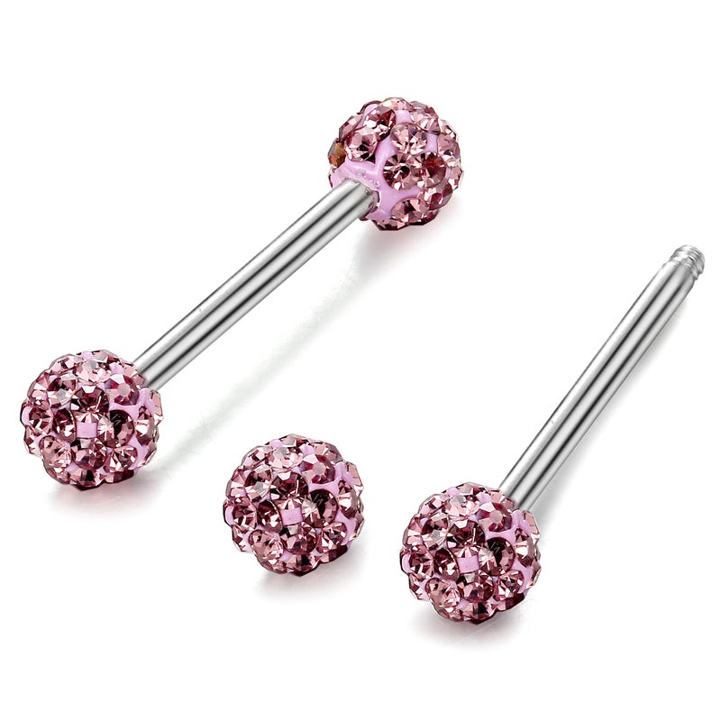 ORAZIO 6-8 Pcs 14G 316L Stainless Steel CZ Nipple Piercing Barbell Belly Button Ring for Women - Image 5