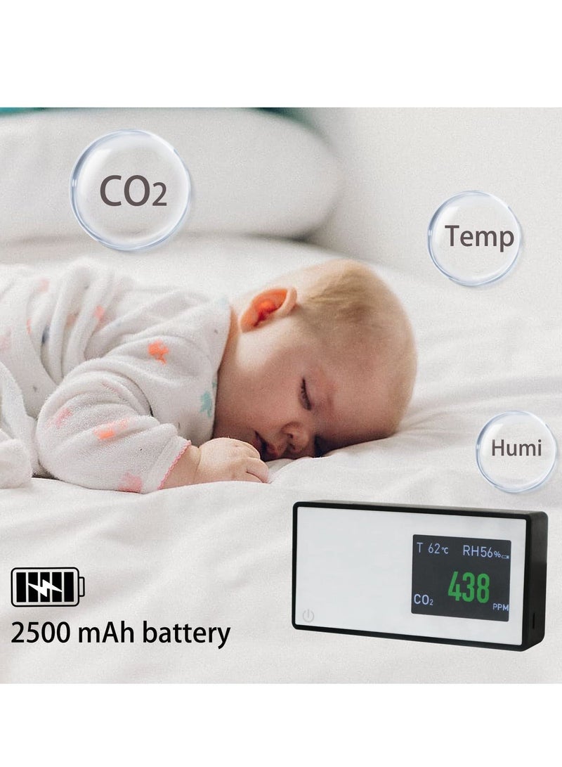 Air Quality Monitor, 3 in 1 Multifunctional Carbon Dioxide Detector,CO2 Accurate Tester for Dioxide, Temperature(F) and Relative Humidity Indoor RV Art Studio Office Tents(Black)
