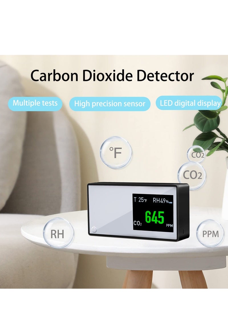 Y&D Air Quality Monitor, 3 in 1 Multifunctional Carbon Dioxide Detector,CO2 Accurate Tester for Dioxide, Temperature(F) and Relative Humidity Indoor RV Art Studio Office Tents(Black)  - Image 2