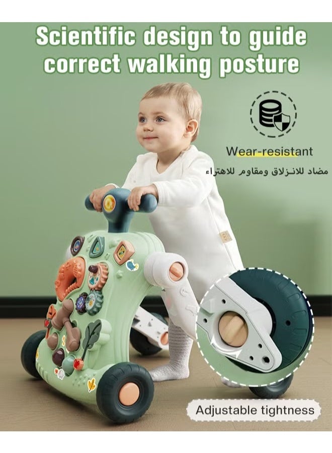 HOOKOR 6 in 1 Multifunctional Baby Sit to Stand Walker With Activity Center Toddler Trolley & Push Stroller with Interactive Learning Table, Toy Gift for Infant Boys Girls - Image 4