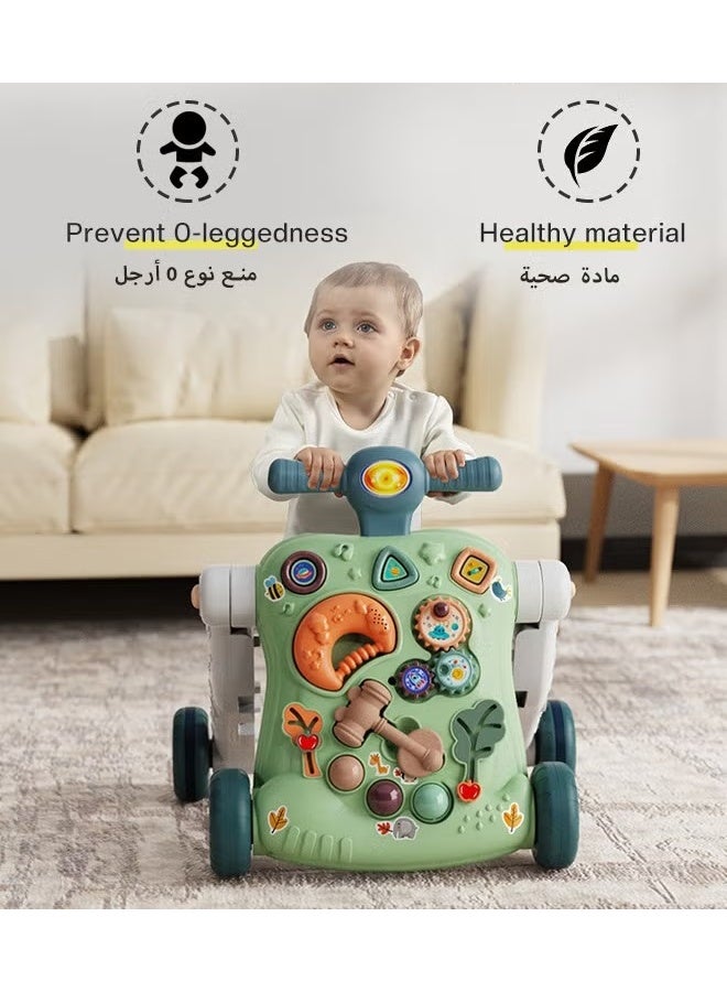 HOOKOR 6 in 1 Multifunctional Baby Sit to Stand Walker With Activity Center Toddler Trolley & Push Stroller with Interactive Learning Table, Toy Gift for Infant Boys Girls - Image 2