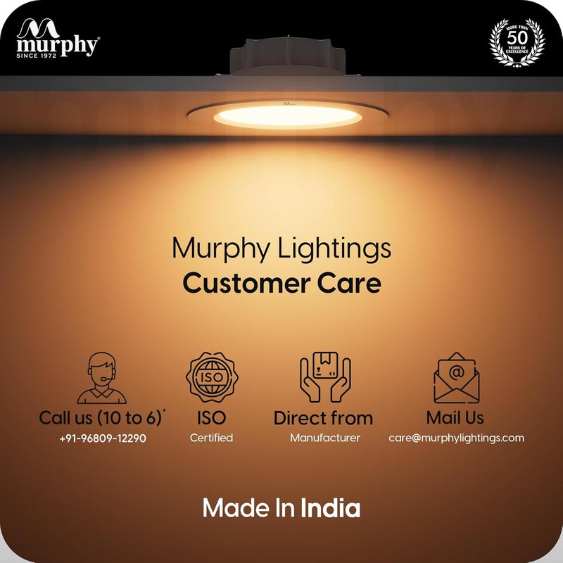 MURPHY Flora 7W LED Down Light, Cool White Light, Round, Pack of 35, Recessed Ceiling LED Light, Suited for 3 inch Junction Box (2 Years Warranty) - Image 5