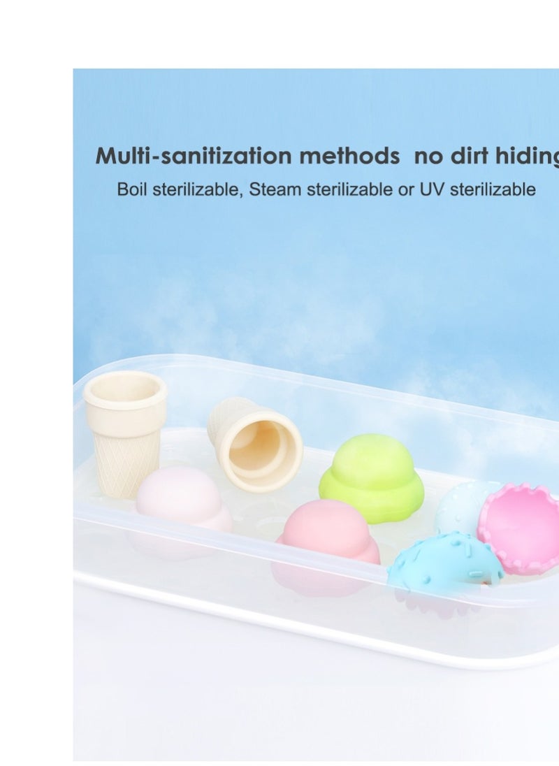 Ice Cream Set Stacking Toys for Kids, Montessori Stacking Fine Motor Skills Toys, Manipulatives Learning Toys ﻿Pink,1 pack