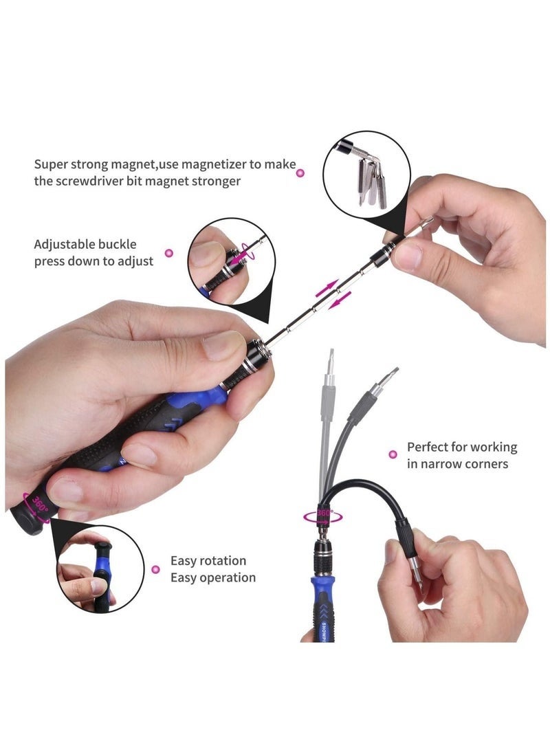 OR MENG Precision Screwdriver Set 115 in 1 Repair Tools Kit with Magnetic Driver Kit,Electronics Precision Screwdriver Set with Portable Bag for Repair Computer, Cell Phone, PC, iPhone,Tablets (Blue) - Image 5