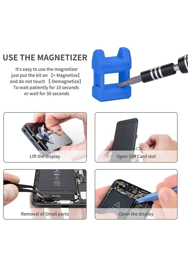 OR MENG Precision Screwdriver Set 115 in 1 Repair Tools Kit with Magnetic Driver Kit,Electronics Precision Screwdriver Set with Portable Bag for Repair Computer, Cell Phone, PC, iPhone,Tablets (Blue) - Image 3