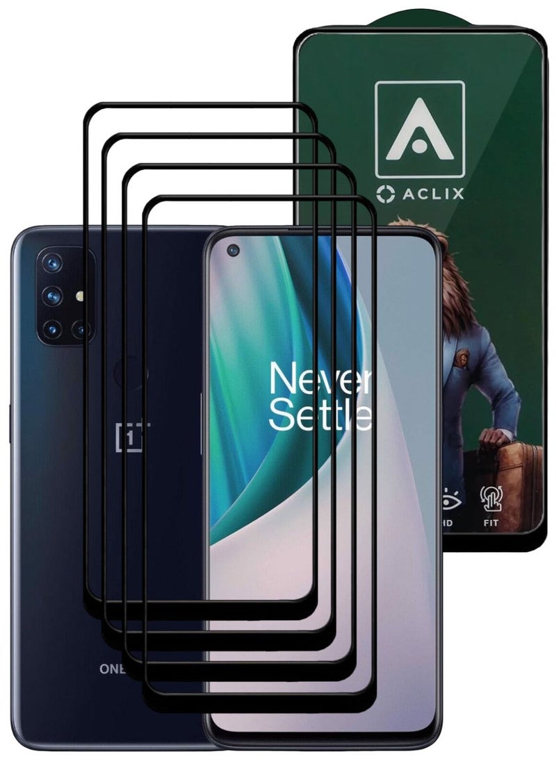 ACLIX 4 Pieces Antistatic ESD Dustproof Premium Quality High Definition Tempered Glass Screen Protector Designed For OnePlus Nord N10 5G - Image 1