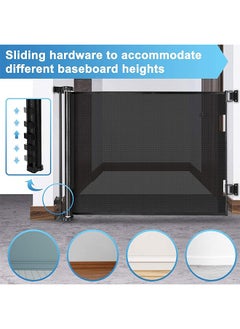 Beauenty Beauenty Retractable Baby Gate, Beauenty Mesh Safety Gate for Babies and Pets, Extra Wide Safety Baby Gate 34" Tall & 59" Wide, Pet Dog Gate for doorways, Stairs, Indoor/Outdoor (1.5M black)  - Image 3
