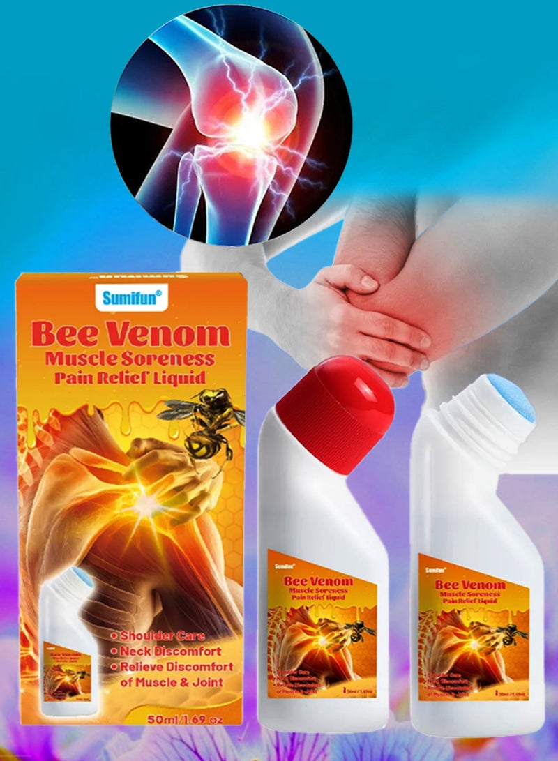 Sumifun سائل تخفيف آلام العضلات من سم النحل - مرهم تخفيف الألم - كريم تخفيف آلام المفاصل - بلسم تخفيف آلام التهاب المفاصل - كريم سم النحل للعناية بالمفاصل - جل علاج سم النحل - مرهم تخفيف آلام المفاصل والعضلات 50 مل - Image 1