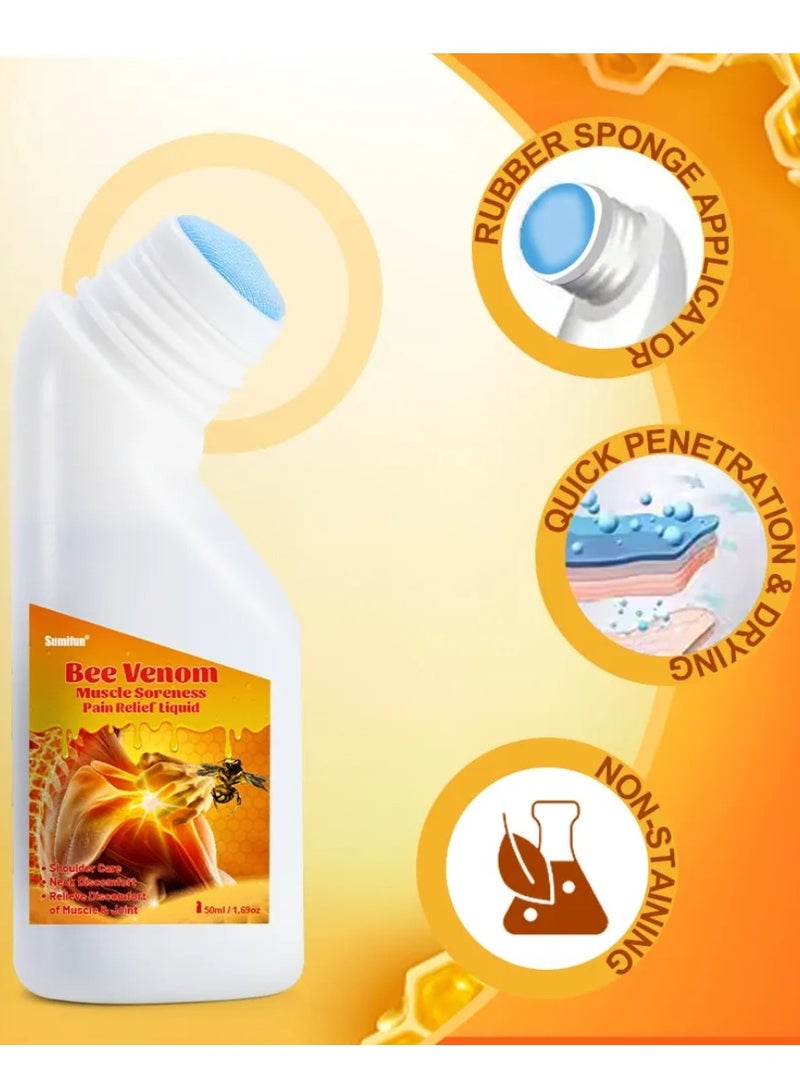 Sumifun سائل تخفيف آلام العضلات من سم النحل - مرهم تخفيف الألم - كريم تخفيف آلام المفاصل - بلسم تخفيف آلام التهاب المفاصل - كريم سم النحل للعناية بالمفاصل - جل علاج سم النحل - مرهم تخفيف آلام المفاصل والعضلات 50 مل - Image 5