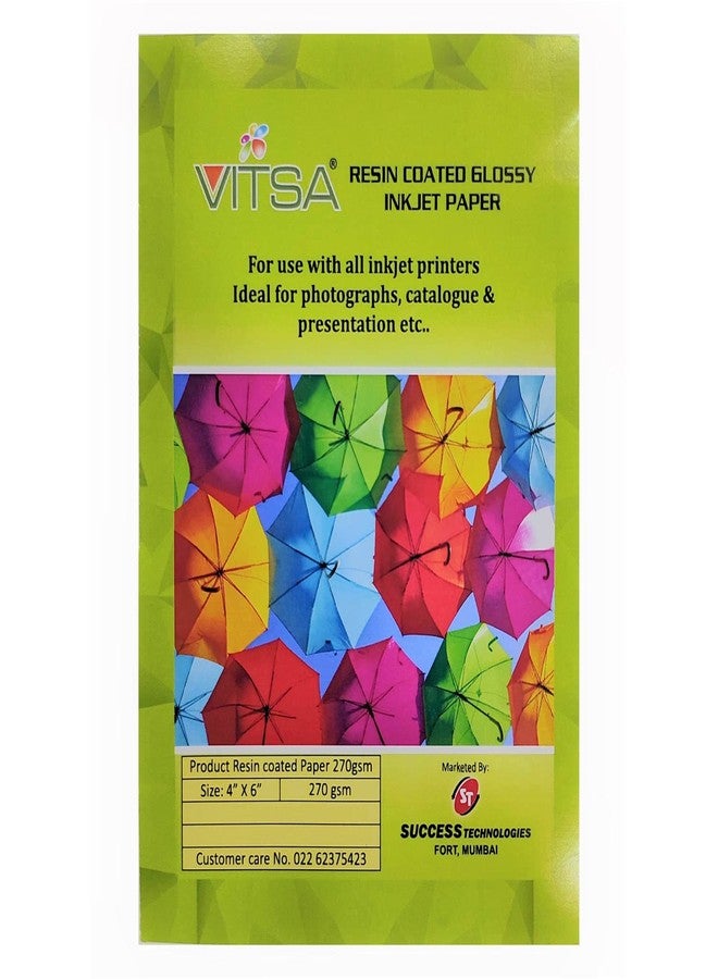 VITSA Ultra Premium Photo Paper ? 270 gsm Resin Coated ? RC High Glossy Photographic Paper 4x6 size - 100% Waterproof with laminated layer (4 X 6 SIZE (102 x 152 mm), PACK OF 100 SHEETS) - Image 1