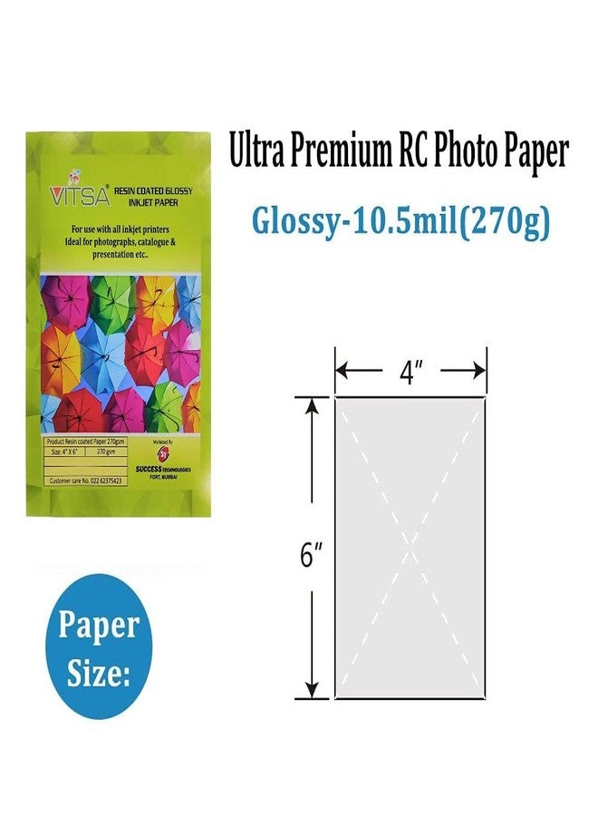 VITSA Ultra Premium Photo Paper ? 270 gsm Resin Coated ? RC High Glossy Photographic Paper 4x6 size - 100% Waterproof with laminated layer (4 X 6 SIZE (102 x 152 mm), PACK OF 100 SHEETS) - Image 2