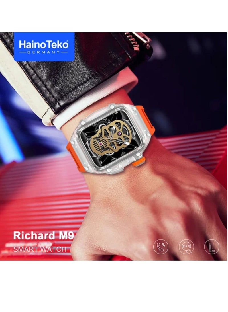 Haino Teko Smart Watch Richard M9 With 3 Silicone Strap And Cover Case And Wireless Charging  - Image 3