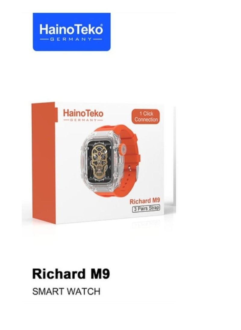 Haino Teko Smart Watch Richard M9 With 3 Silicone Strap And Cover Case And Wireless Charging  - Image 2