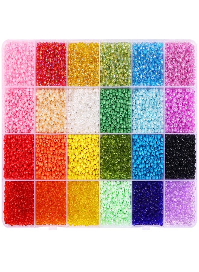 Quefe 10800pcs 3mm Glass Seed Beads for Bracelets Making Kit, Friendship Bracelet Kits 8/0 Craft Bead for Jewelry Making Necklaces (24 Color) - Image 1