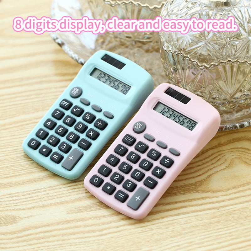 Basic Calculator: Pink 8 Digits Display - Sensitive Press Key Electronic Calculator for Office Home School Use - Image 3