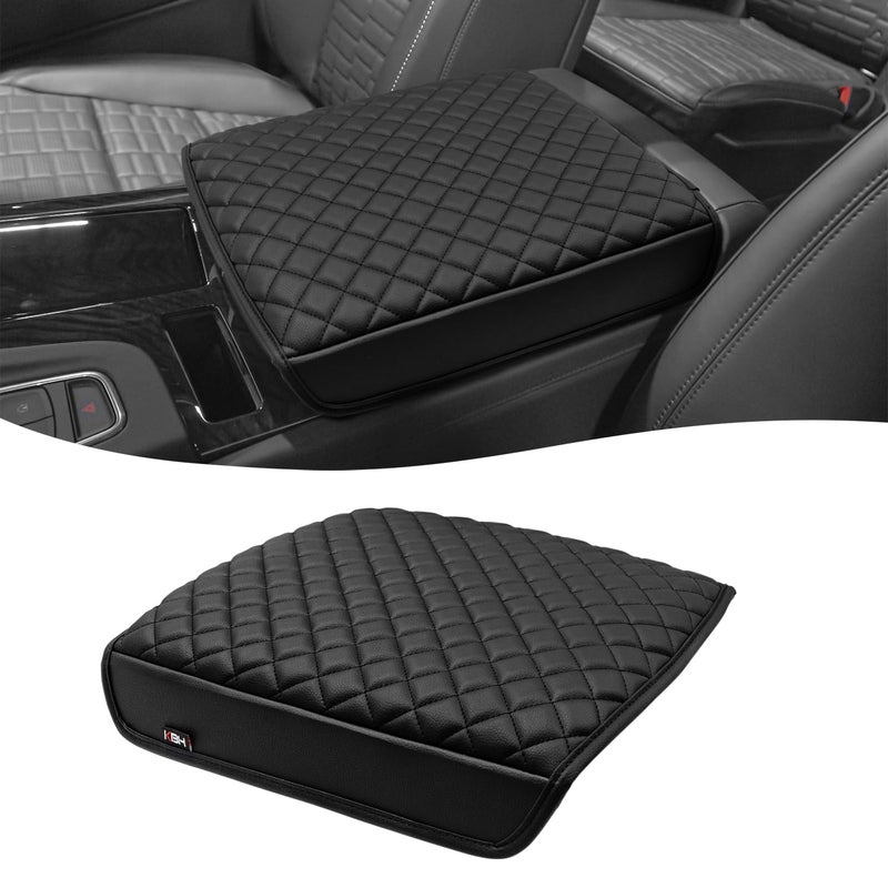 KBH Center Console Armrest Cushion Cover for Cadillac Escalade 2021 2022 2023 2024 2025 Arm Rest Protector Vinyl Leather Trim AntiScratch Off White