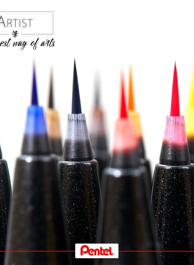 Pentel SESF30 °C AX Extra Fine Brush Tip, Black Pack of 12 - Image 5